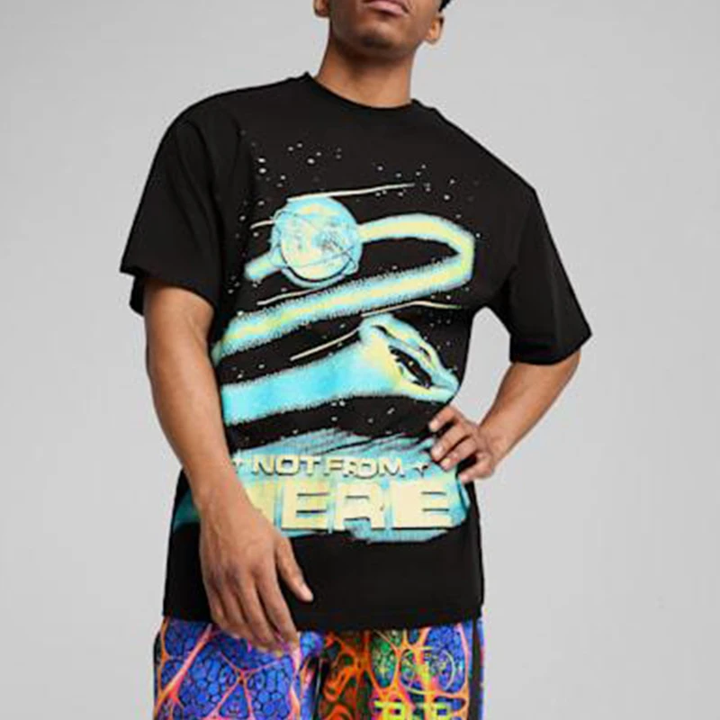 Puma genuine 2025 Summer Men's Pattern Fashion Printed Casual Short Sleeve 630679-01