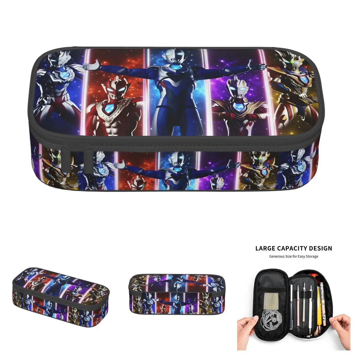Ultraman Z Alpha Edge Beta Smash Schul-Federmäppchen für Mädchen und Jungen, Gamma Future Delta Rise Claw Stiftetasche, Schüler-Schreibwaren