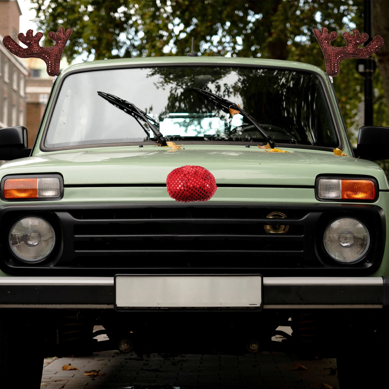 

1 Set Luminous Antlers Decoration Kit Universal Interior Roof Ornament For Suvs Trucks Festival Automotive Accessories Decor