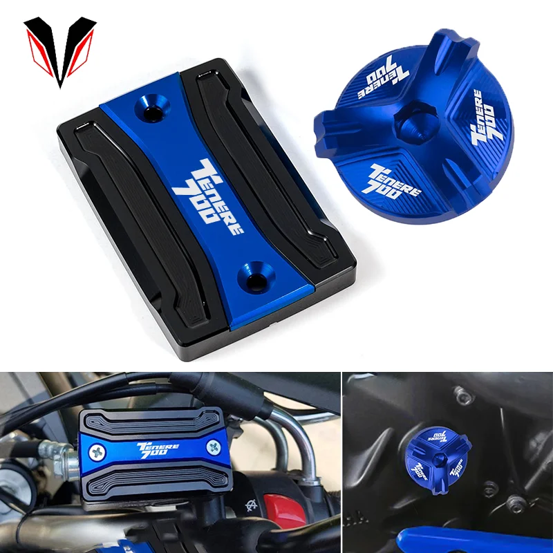 

For Yamaha Tenere 700 TENERE700 T7 Rally World Raid Motorcycle Accessories Front Brake Fluid Reservoir Cover oil filler Cap