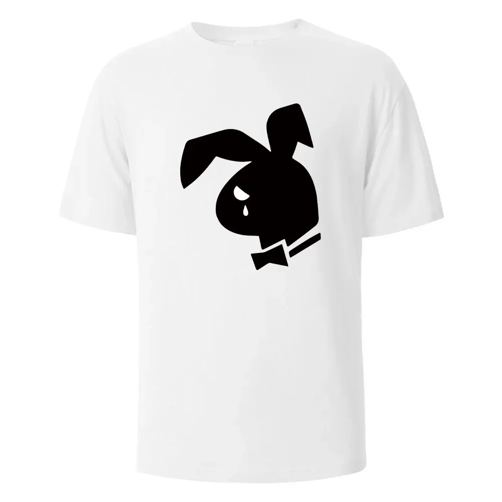 Weep Rabbit Street Funny T-Shirt For Men Fashion Casual Loose Cotton Clothing Basic Top Crewneck Breathable Tshirt Hip Hop Tees