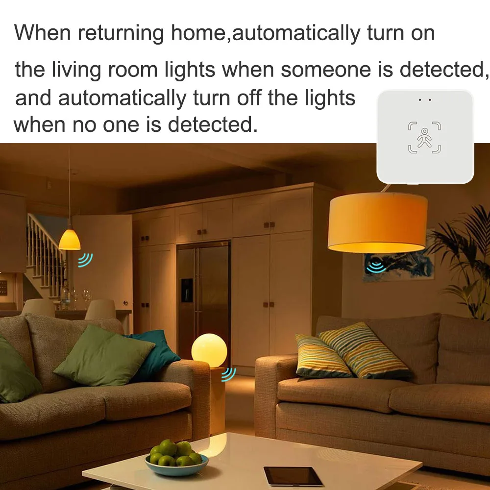 Tuya Zigbee/WiFi Intelligenter Menschlicher Anwesenheitssensor 24Ghz MmWave Radar-Erkennung Helligkeit/Entfernung Unterstützt Home Assistant – Detail 8