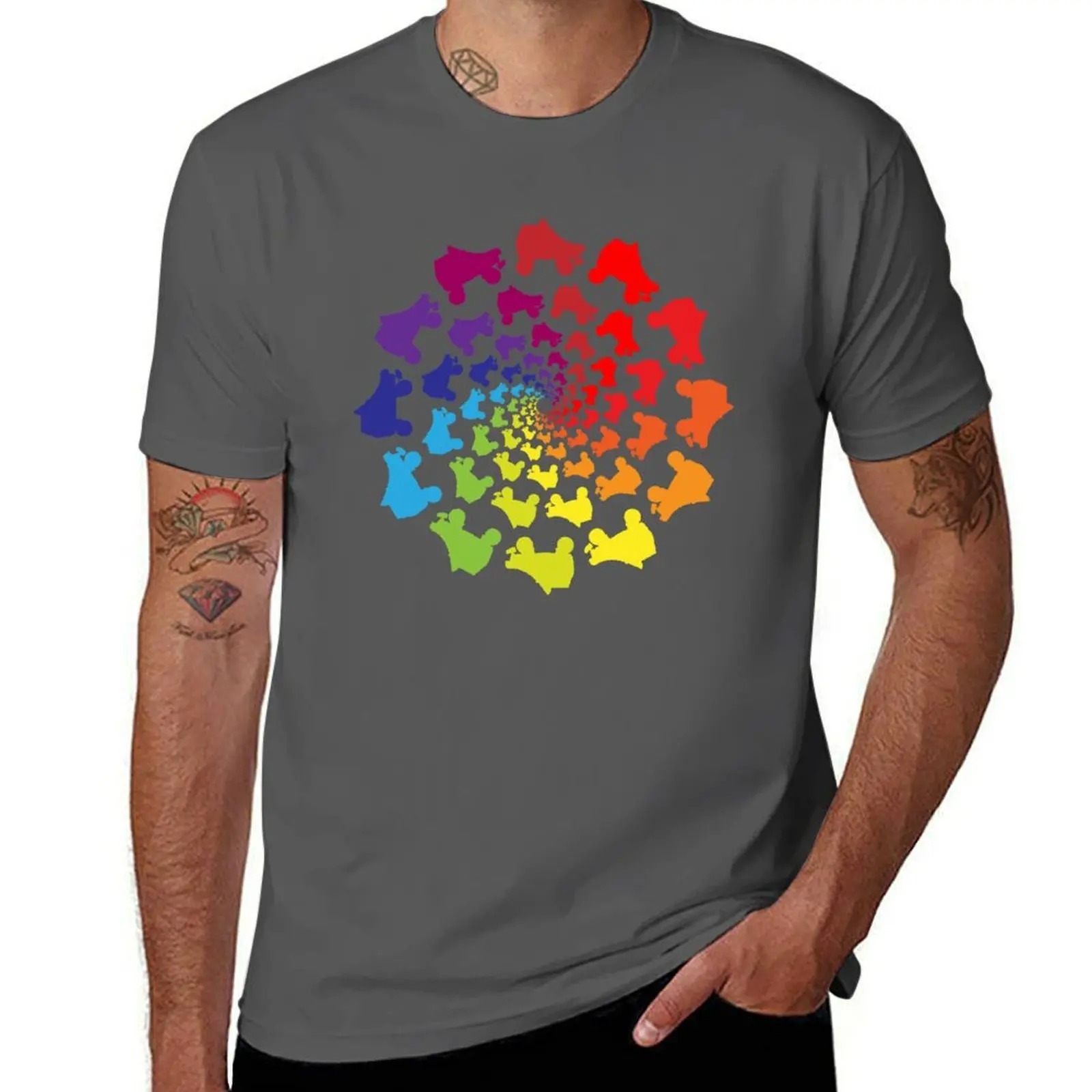 

circle rainbow skate T-Shirt t shirt for man 100 percent cotton anime t shirts for man T-Shirt