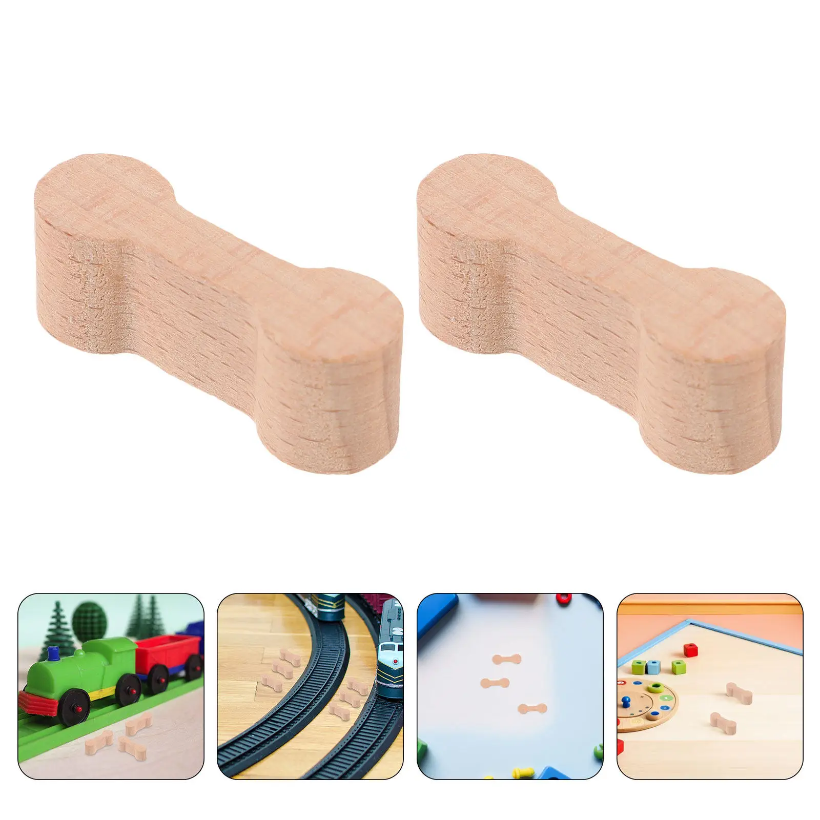 

10Pcs Wooden Train Track Adapter Pieces with Precision Mortise Tenon Joint for Kids DIY Railway Building Christmas Craft Bone