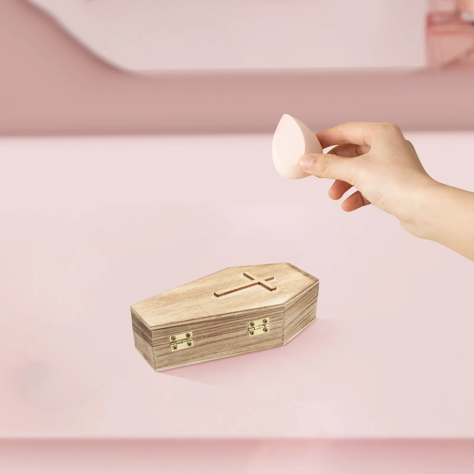 

Готическая шкатулка для украшений в форме гроба, легкая, недеформируемая, маленький органайзер для мелких предметов декора для фестивалей, дома и бара