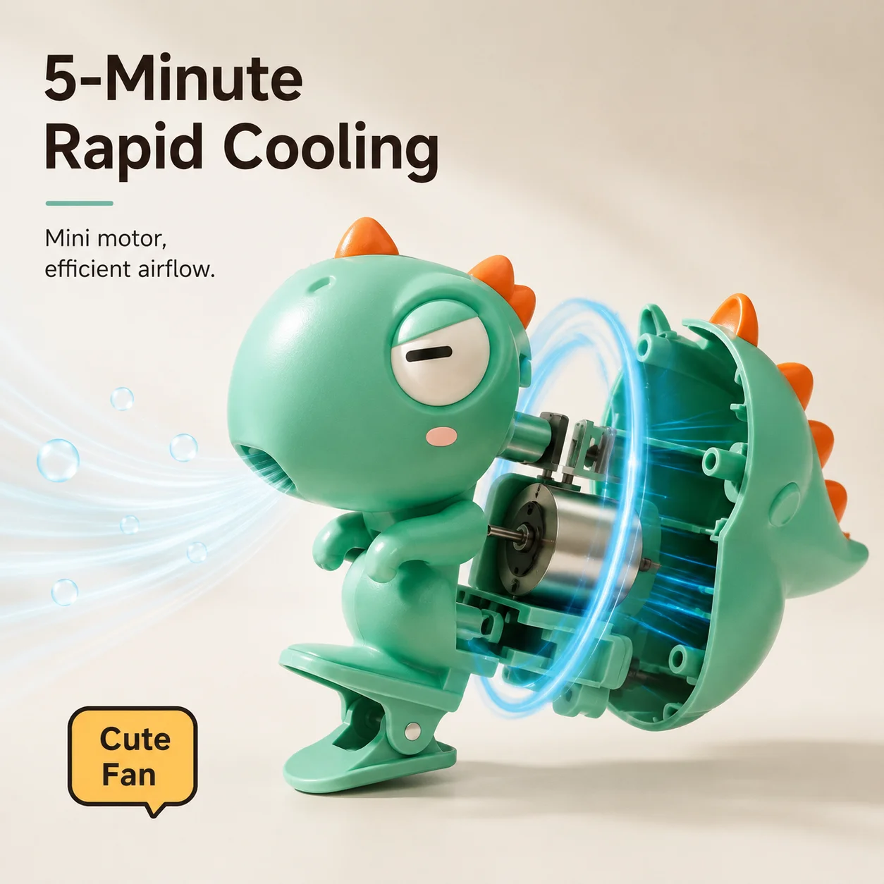 Dinosaur Tongue Automatic Water Blower Electric Fan Hanging Cooling Tool for Hot Water Tea Coffee - Unique Kitchen Accesso