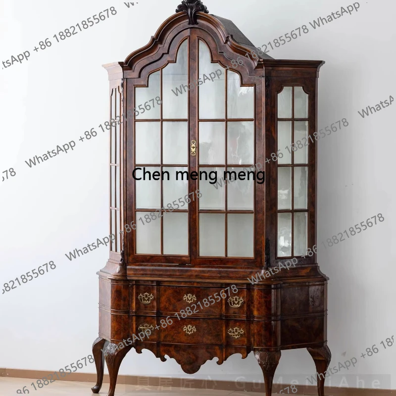 

Medieval European Wine Cabinet Retro Carving Flower Display Wine Cabinet Living Room Floor Bar Furniture Barschrank