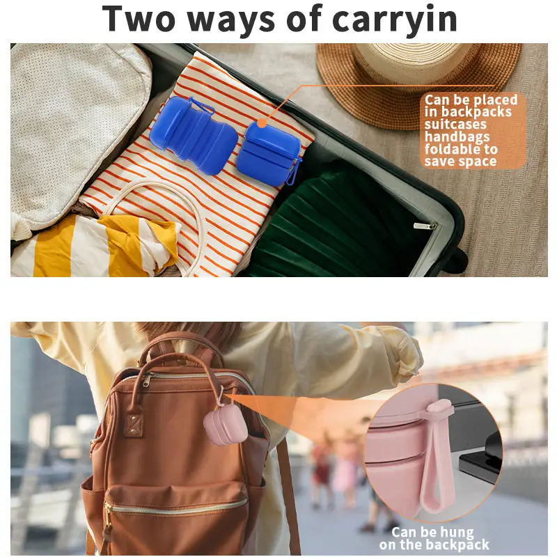 1 قطعة للطي متعددة الوظائف قابلة للصرف صندوق صابون للسفر صندوق صابون من السيليكون لكمة خالية الصابون مع مقبض علبة صابون السفر في الهواء الطلق #5