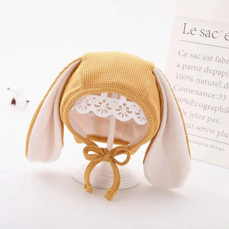 Cute Bunny Baby Hat Cartoon Rabbit Warm Ear Protection Infant Cap for Boys Girls Solid Color Soft Toddler Earflap Hat Bonnet