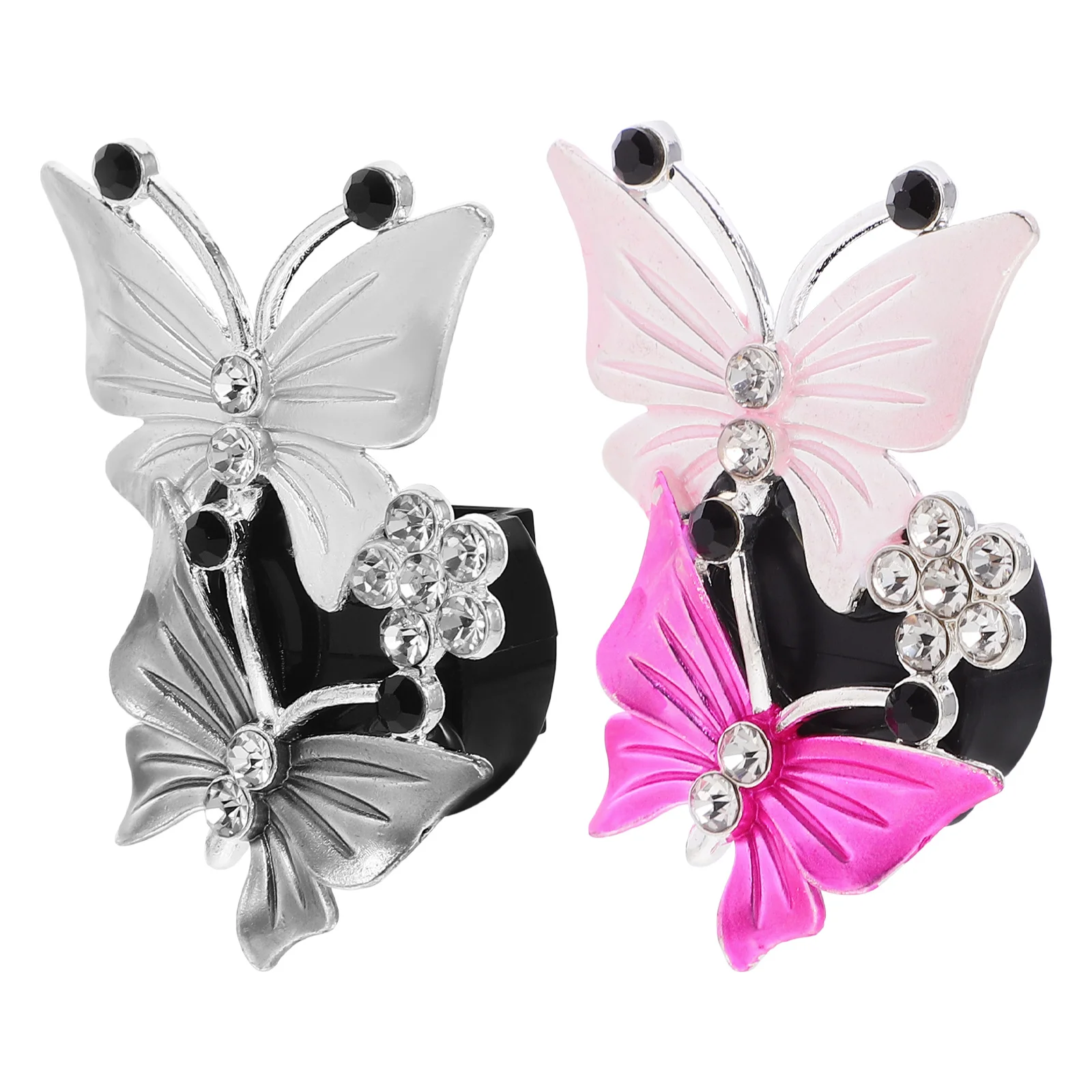 

2Pcs Butterfly Car Vent Clips Bling Rhinestone Zinc Alloy Stylish Easy Install Interior Decor Accessory Butterfly Vent Clips