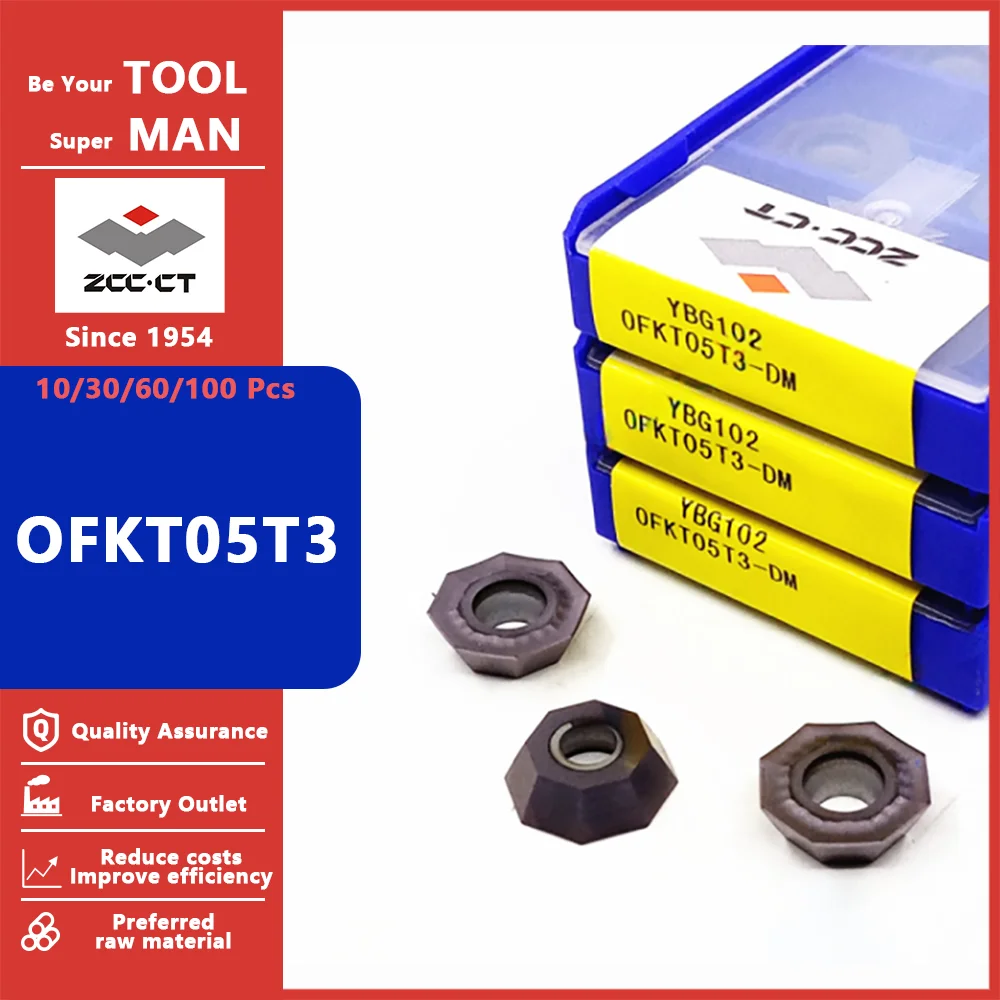

ZCC CT OFKT05T3-DM OFKT05T3-DF OFKT05T3-LH Carbide Insert OFKT 05T3 Face Mill Lathe Milling CNC Tools Cutter Milling CNC Tool