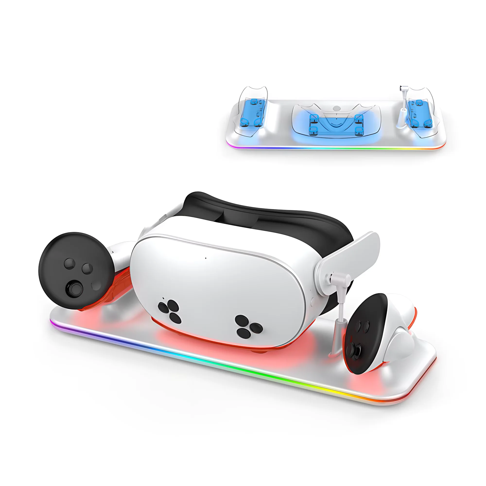 

OQ3-025 Беспроводная магнитная док-станция для быстрой зарядки 18 Вт для Meta Quest 3S — с RGB-подсветкой и защитой от температуры