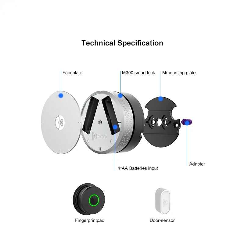 Wifi Smart Lock Cylinder Fingerprint WIFI Gateway Smart Lock Body Phone Control Door sensor Keyless Lock Core For Smart Home