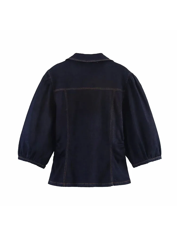 Vrouwen 2025 Korte Mouwen Denim Shirt Lange Sets Vrouwen 2 Stuks Mode Vrouwen Broek Pak Casual Tweedelige Set vrouwen Outfit ﻿