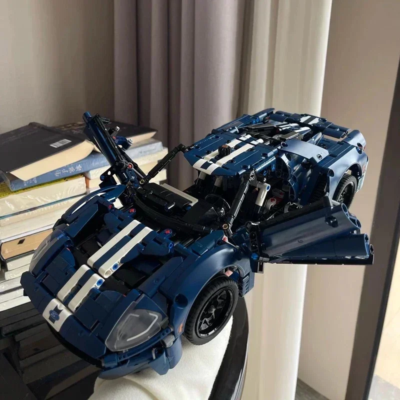 Techniczne MOC 42154 Ford GT sportowa eksponująca mięśnie samochodowe klocki budowlane Model pojazd wyścigowy montażu cegieł zabawki dla dzieci prezent dla dorosłych