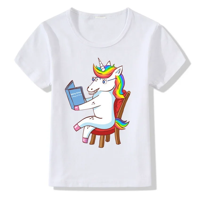 2021 Dabbing Unicorn Shirt Cute Funny Unicorns T Shirt Gifts White Tops Cartoon Funny T-shirtfor Kids Girls Boys