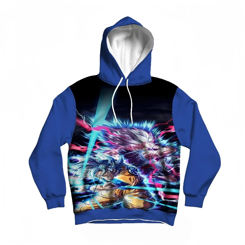 Hoodie Dragon Ball Baru, Cetak Goku Ultra Instinct, Teks & Warna Jepang Unik - Desain Blok, Harus Dimiliki untuk Penggemar Anime