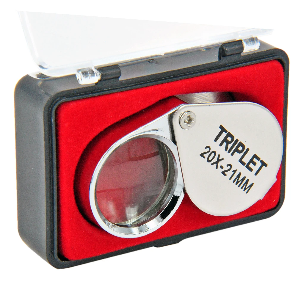 

20X Magnification Pocket Size Illuminated Jewel Loupe For Fine Art Inspection Sapphire Diamond Gems Jade