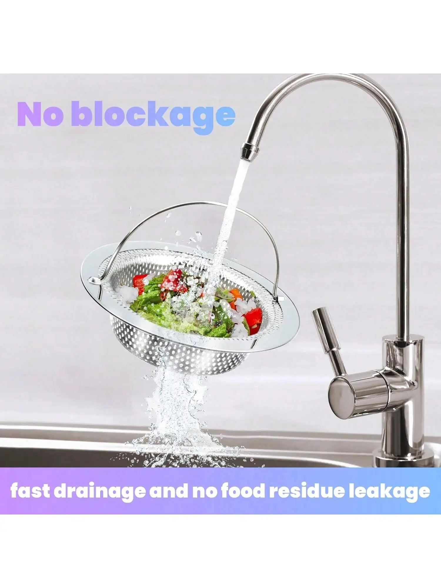 2 Pcs Stainless Steel Sink Strainer Clog Prevention Filter for Kitchen Bathroom Drain view 4