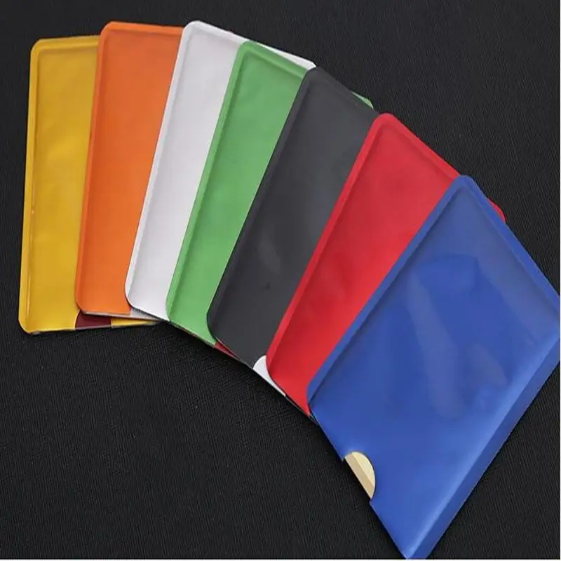 Funda antimagnética para tarjetas de crédito, Protector de papel de aluminio, funda antiescaneo, soporte para tarjetas de Control de acceso, 10 Uds.