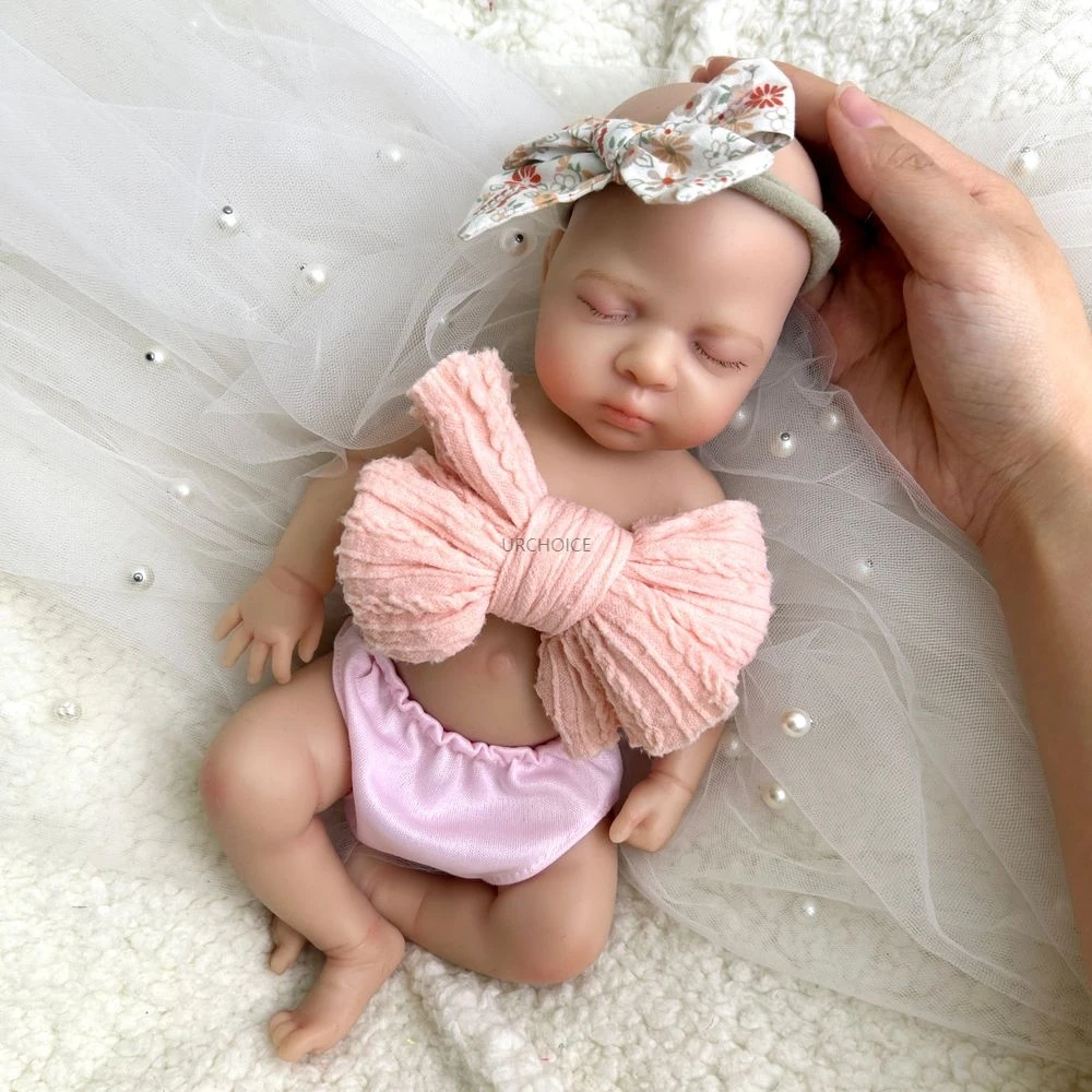 

30cm Washable Luna Full Body Silicone Bebe Reborn Girl Doll Lifelike 3D Painted Skin Newborn Doll for Birthday Gift Collectibles