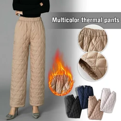 2025Women Winter Down Cotton Pants Large Size Thicked Thermal Quilted Cotton Trousers Middle Aged Elderly Mama Warm Pants M-3XL
