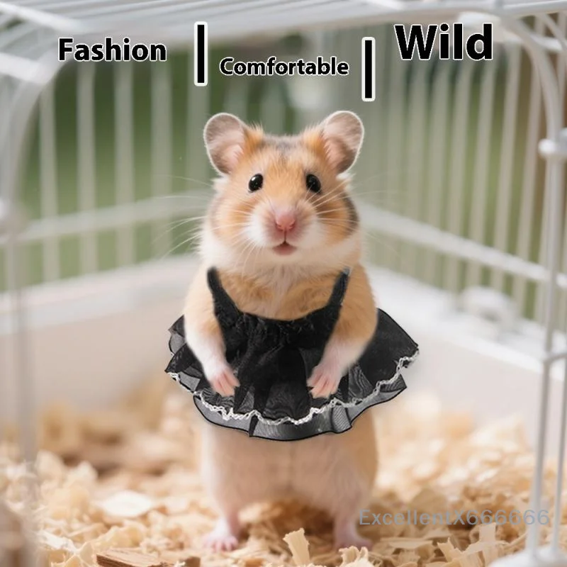 Four Seasons Wear And Bite Resistant Pet Harness Lace Skirt Vest for Small Pets - Hamster Golden Bear Mouse Flower Branch Design