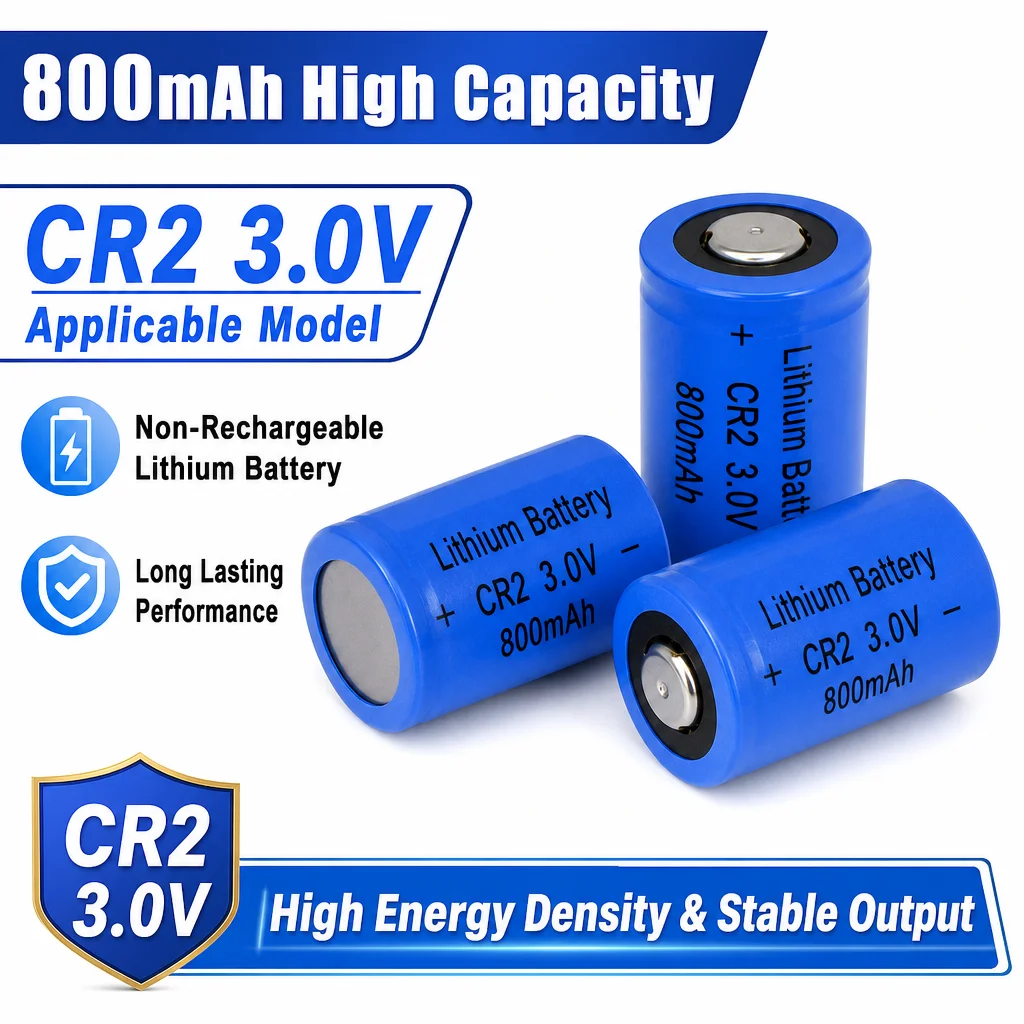 PURFIELD CR2 3V 800mAh High Stability Non-Rechargeable Dry Cell Battery for Digital Camera Home Medical Instrument Equipment