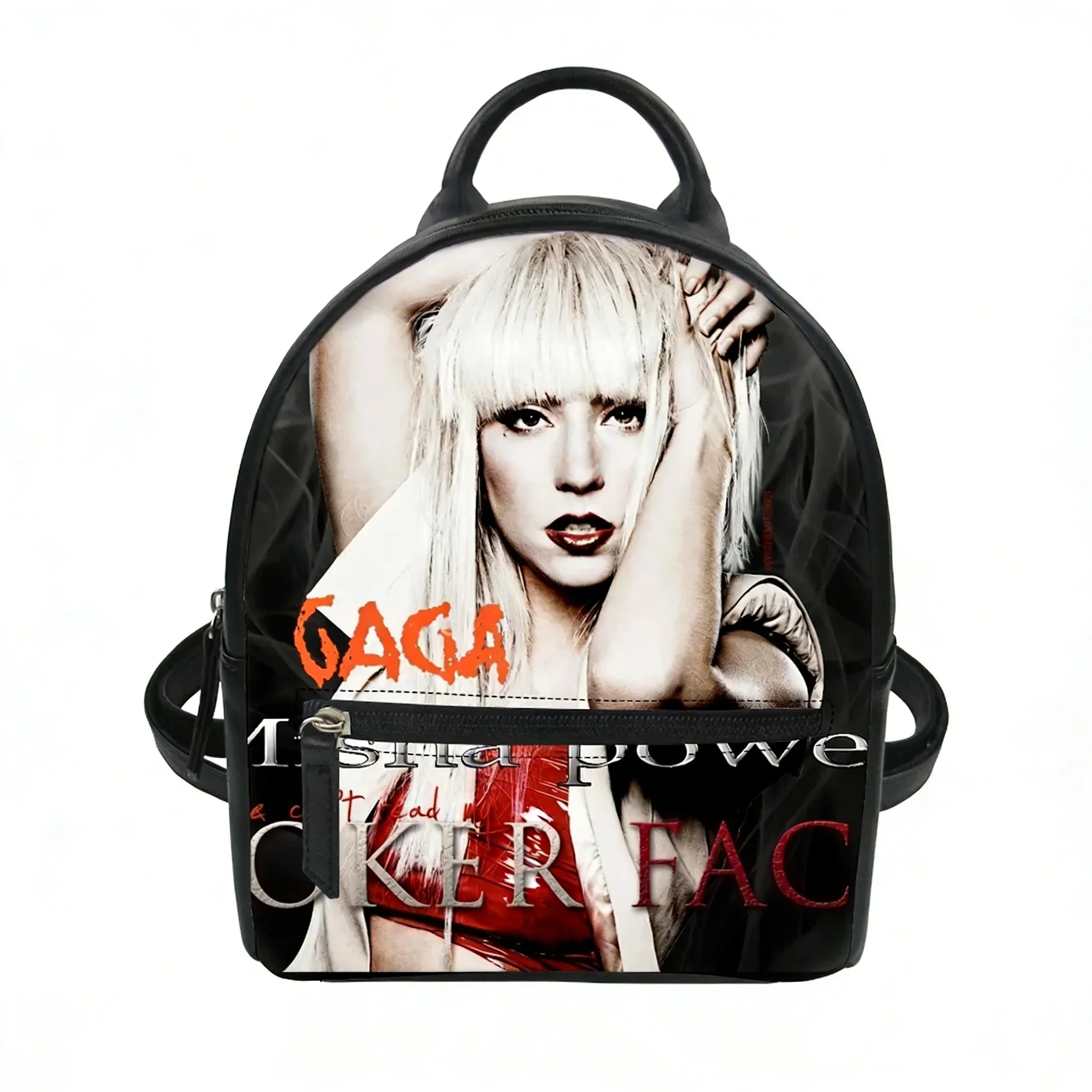 Lady Gaga Pop Singer Custom Backpack Purse Women Carter Schoolbags Double Shoulder Bag Mini Daypack Leather Travel Bag