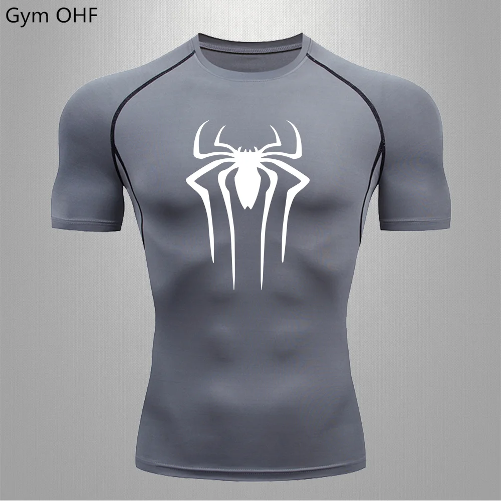 Spider Compression Shirt Mens Rashguard Fitness For Men Gym Sports T-Shirt Running Sweatshirt Outdoor Mountaineering Training