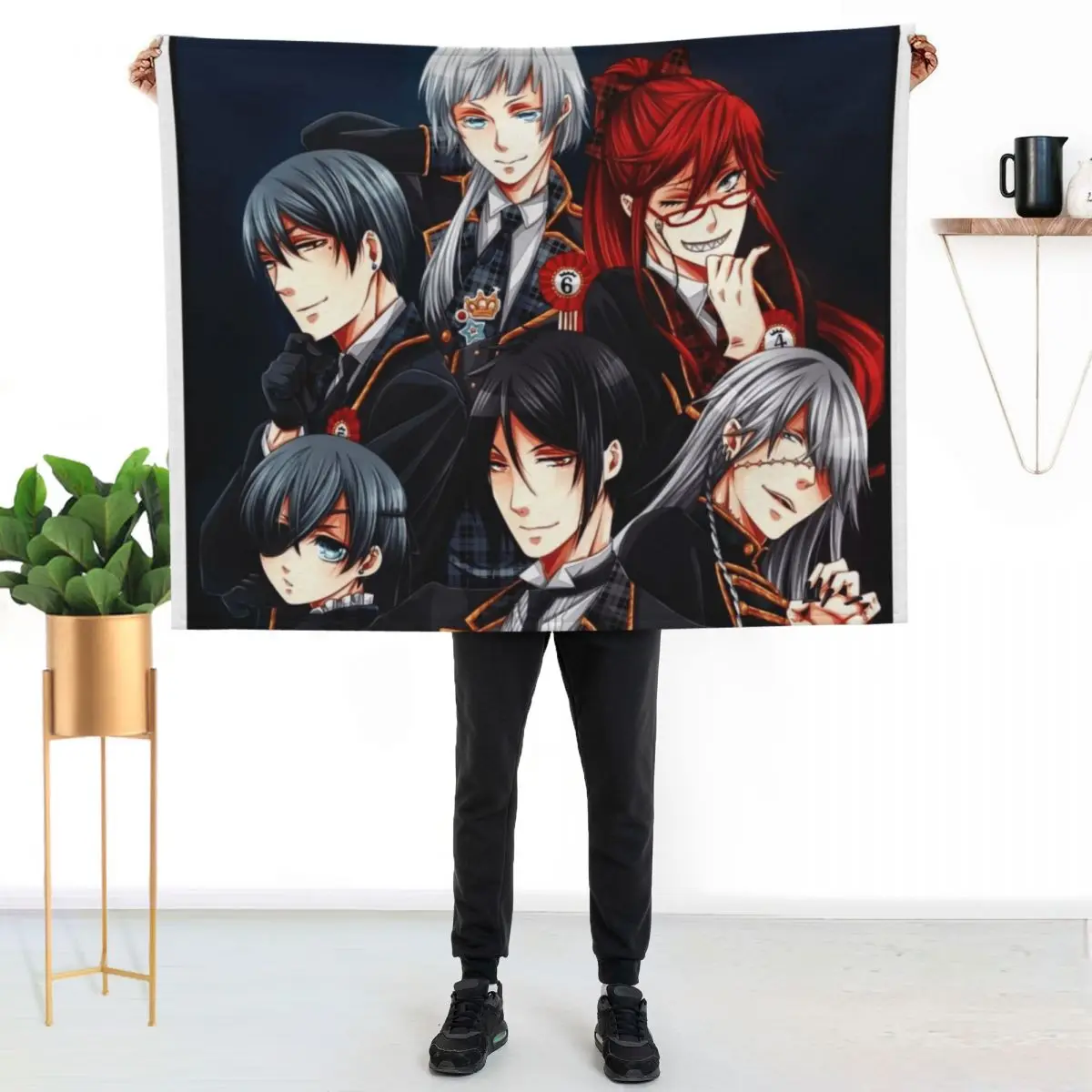 

All Characters Black Butler Throw Blanket Elegant Warm Throw Blanket for Hotel Home