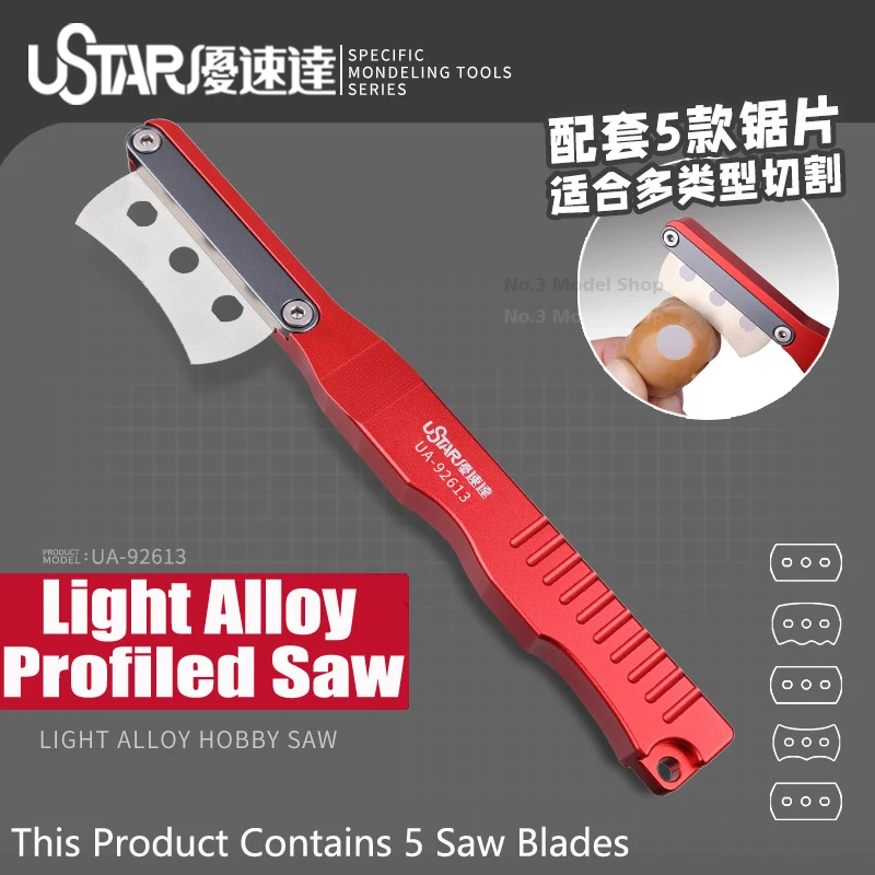 Ustar Light Alloy Shaped Hand Saw With 5 Special-Shaped Saw Blades For Assembly Gundam Model Hobby Building Making Tools DIY