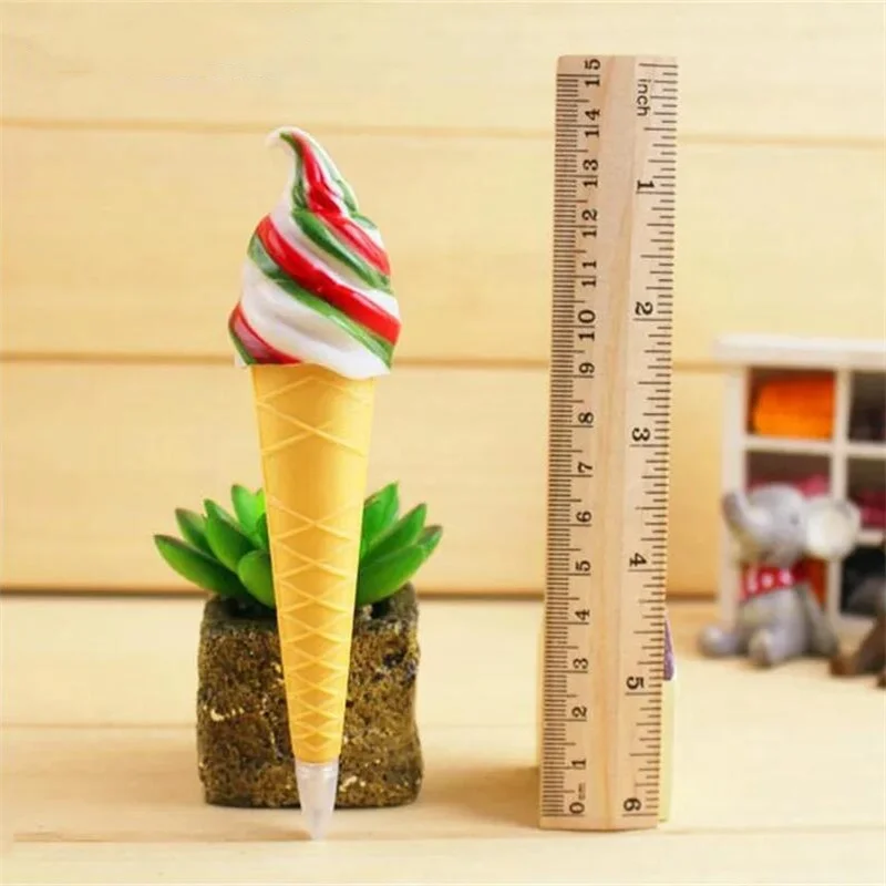 

1Pcs/lot Cuteice Cream Ballpoint Pen Food Modeling Plastic Pen 6 Color For School Office 0.7MM