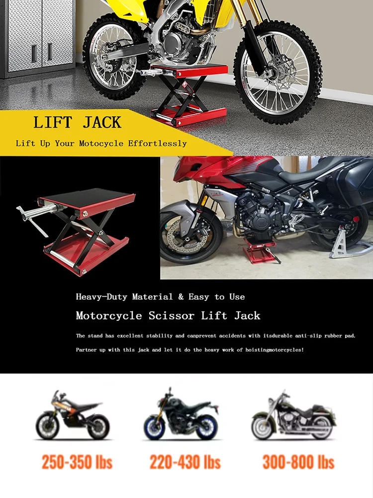 AliExpress Motorcycle Jack 500KG 1100LBS Center Scissor Lift Suitable For Motor Bicycle ATV Work Stand Professional Repair Tools
