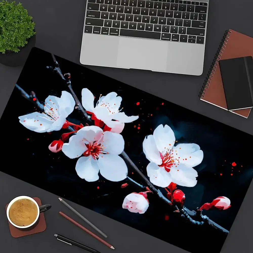 

Japanese cherry blossoms Mouse Pad Large Computer Laptop MousePad XXL Office Gaming Mousepads New Rubber Non-Slip Long Desk Mat