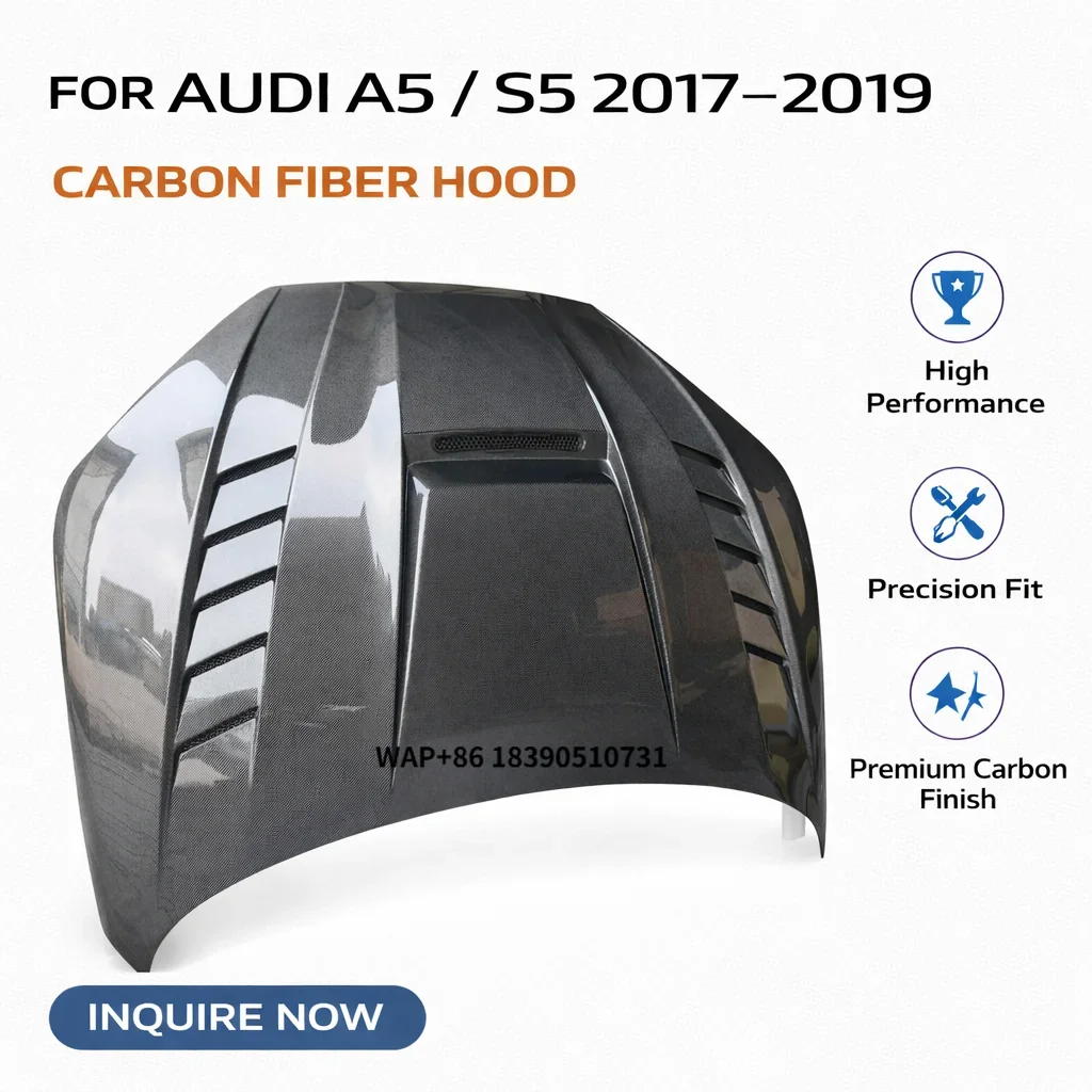 

Carbon Fiber HOOD for A5 / S5 B9 2017-2020 | Front Bonnet Replacement | OEM-Style Fit