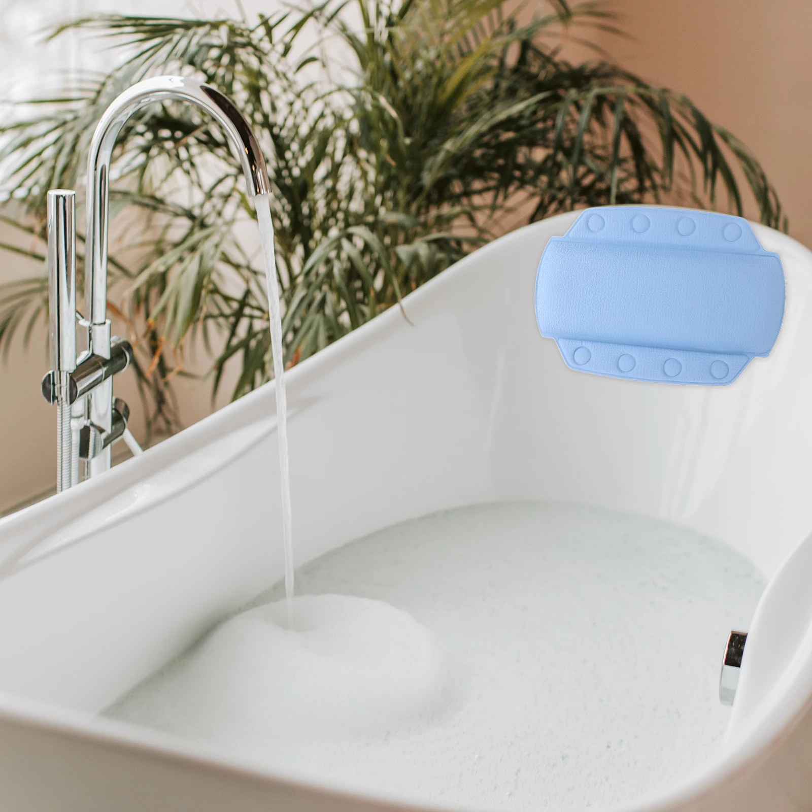 

Bathtub Pillow Bath Tub Headrest Neck Support Sponge Non Slip Suction Cup Easy Clean Hotel Spa Bath Accessories