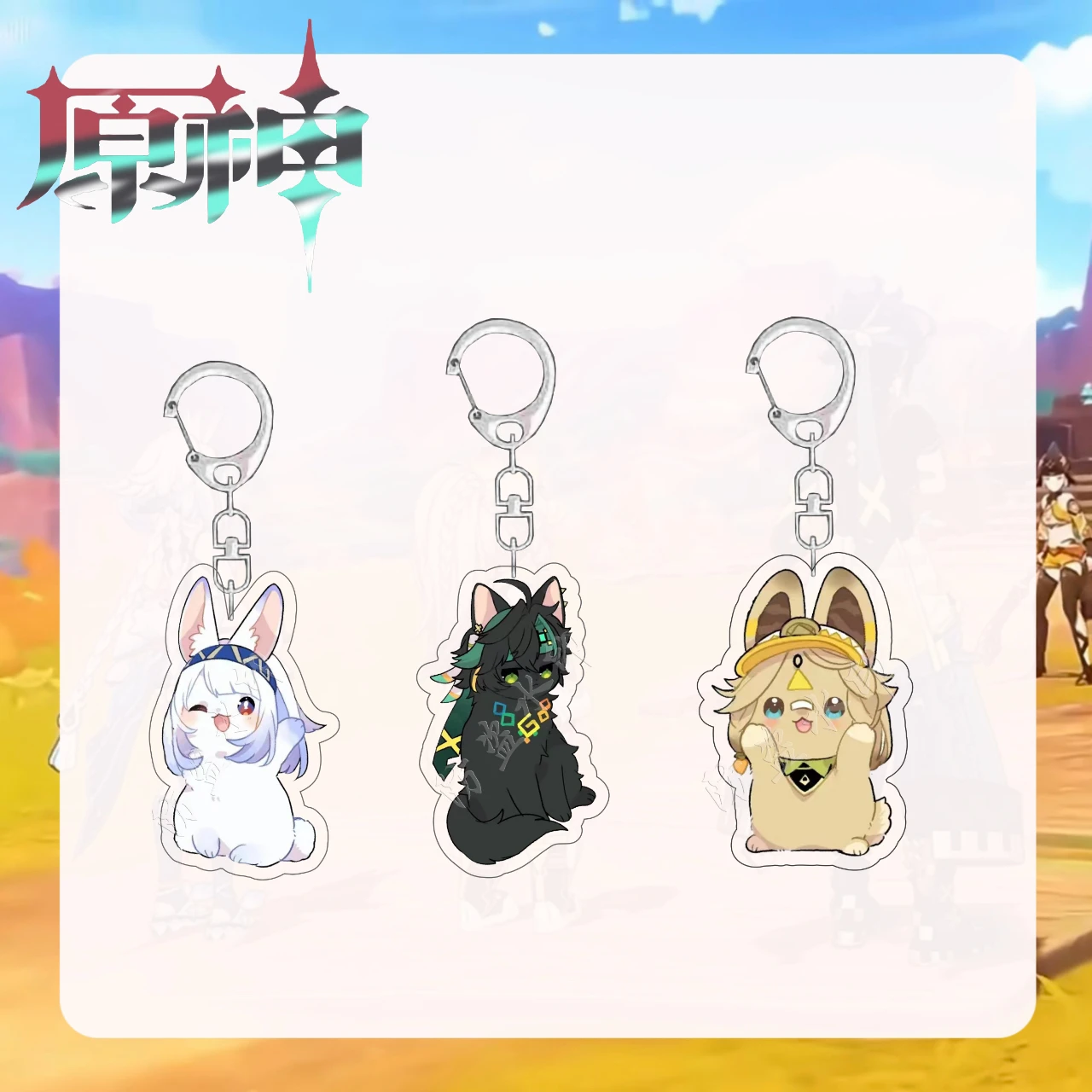 Anime Genshin Impact Kinich Kachina Mualani Cosplay Acrylic Backpack Decoration Keychain Accessories Keyring Xmas Birthday Gift