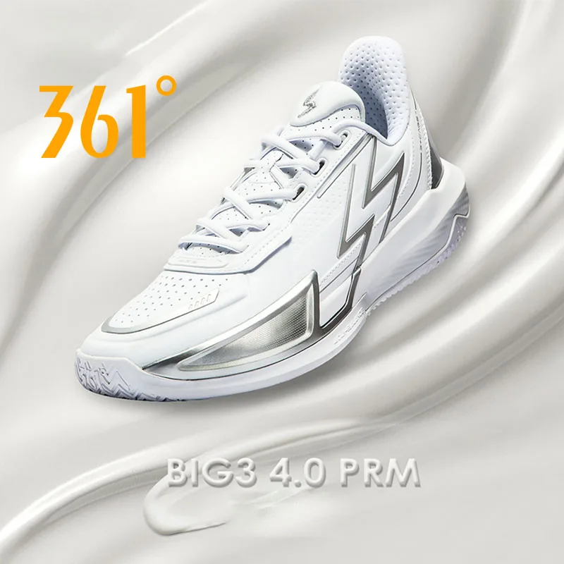 361 Degrees NEW BIG3 4.0 PRM Men Basketball Shoes Stable Rebound Leather Guard Shock Absorption Basketball Sneakers 672411110F