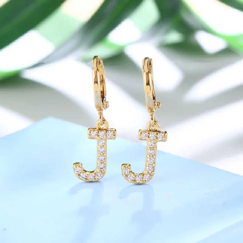 Custom A-Z Initial Loop Earrings S925 Iced Out VVS Moissanite Hoop Earrings