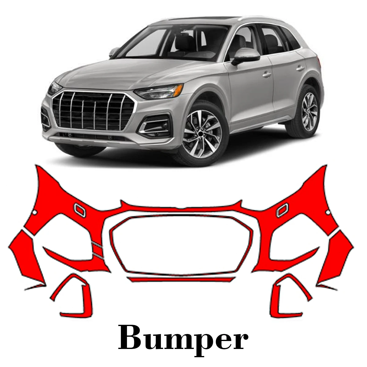 

Car Precut Paint Protection Film Front Bumper Anti-scratch Exterior TPU PPF For Audi Q5 S-Line 2021-2025