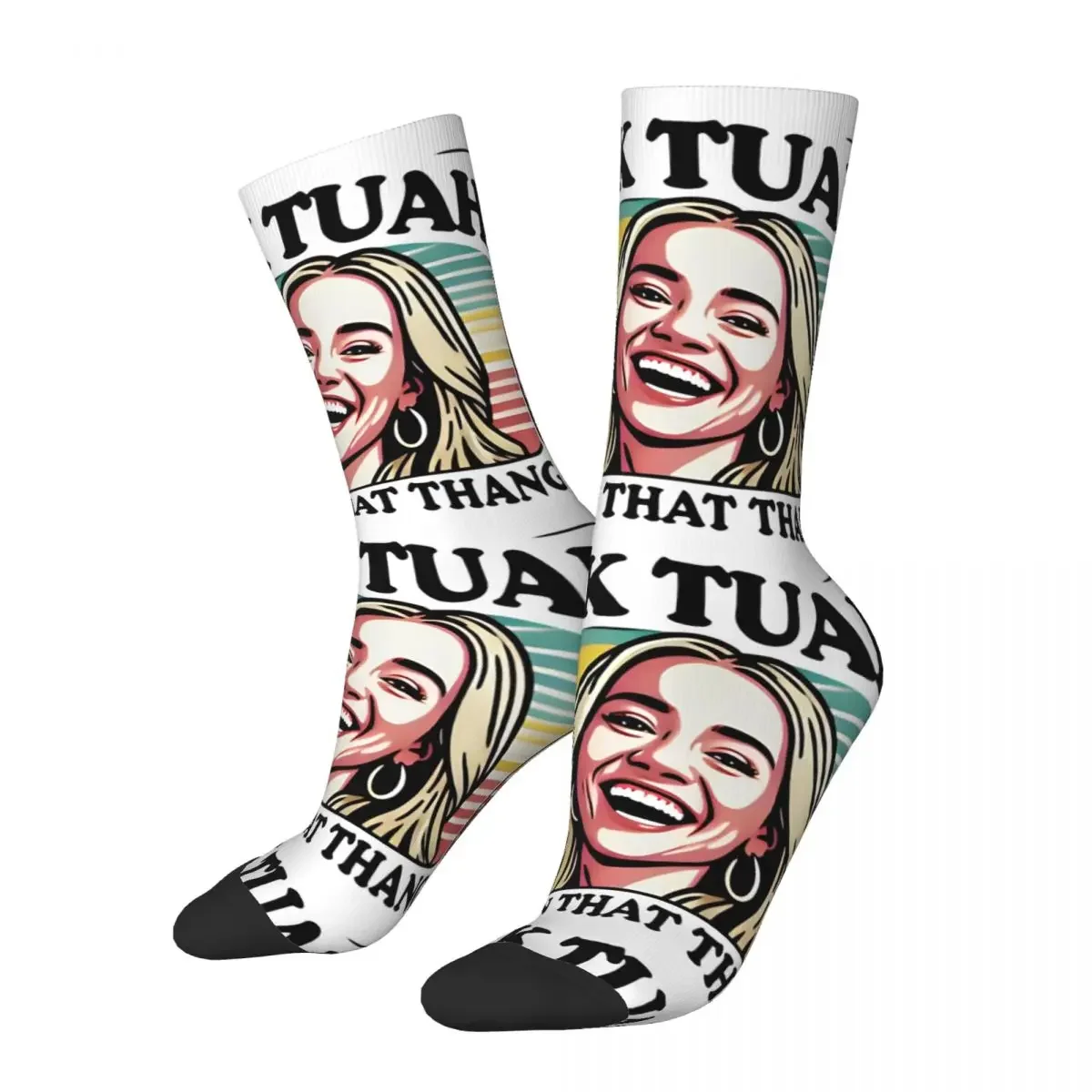 

Autumn Winter Retro Women Men Hawk Tuah 2024 Socks Spit on That Thang Breathable Basketball Socks