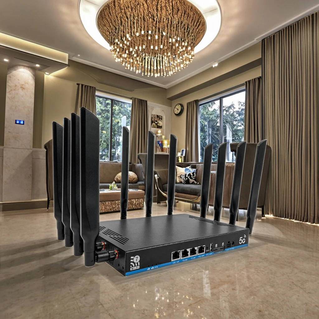 

Промышленный маршрутизатор ZBT WiFi7 Tri-Band (2.4ГГц, 5.2ГГц, 5.8ГГц, 6ГГц) с VPN, межсетевым экраном, QoS и модулями X72/X75