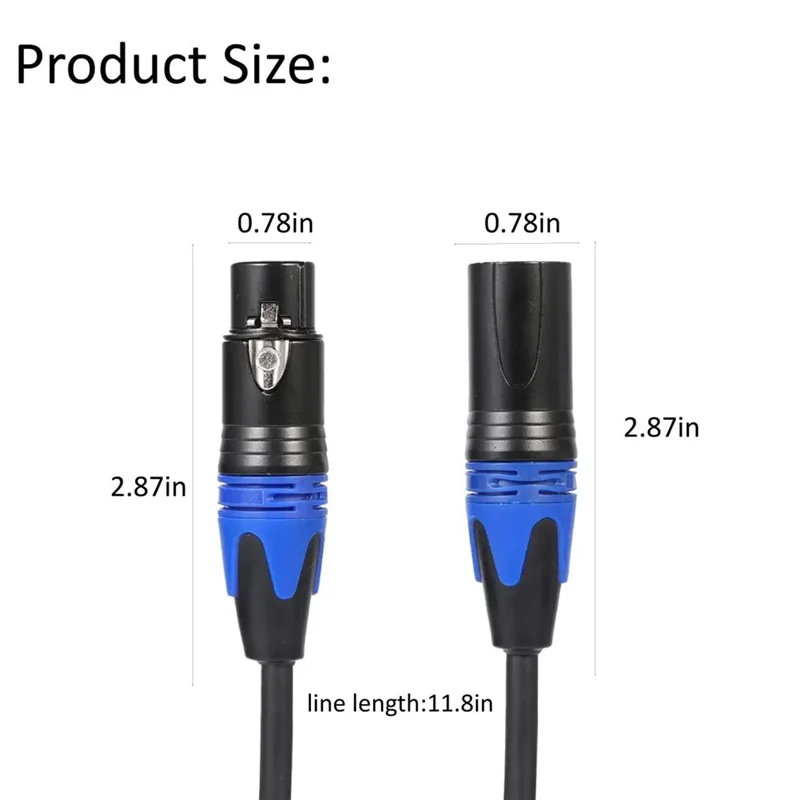 1 Male to 2 Female XLR Y Splitter Micrphone Cable,3Pin XLR Male to Dual XLR Female Y-Splitter Balanced Mic Cables (1Pc)