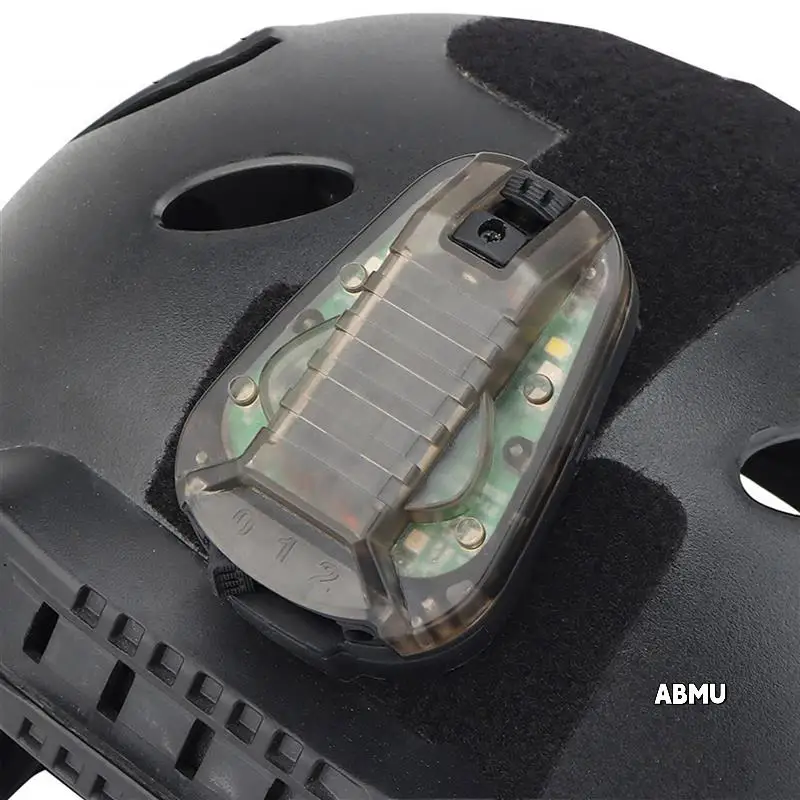 

4X Helmet Survival Beacon Light Survival Safety IR Flashlight Waterproof Signal Light With Magic Tape D