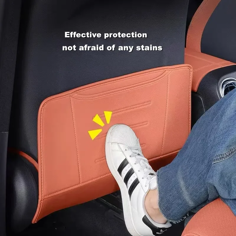 سيارة المقعد الخلفي الظهر وسادة جلدية مكافحة ركلة الغطاء الواقي الكسوة لمرسيدس بنز C الفئة W206 GLC X254 2022-2025 اكسسوارات