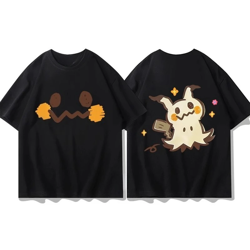 

Miniso Anime Cute Mimikyu Printed T-shirt Hot Selling Summer New Women men Loose Casual Trend Versatile Short Sleeved