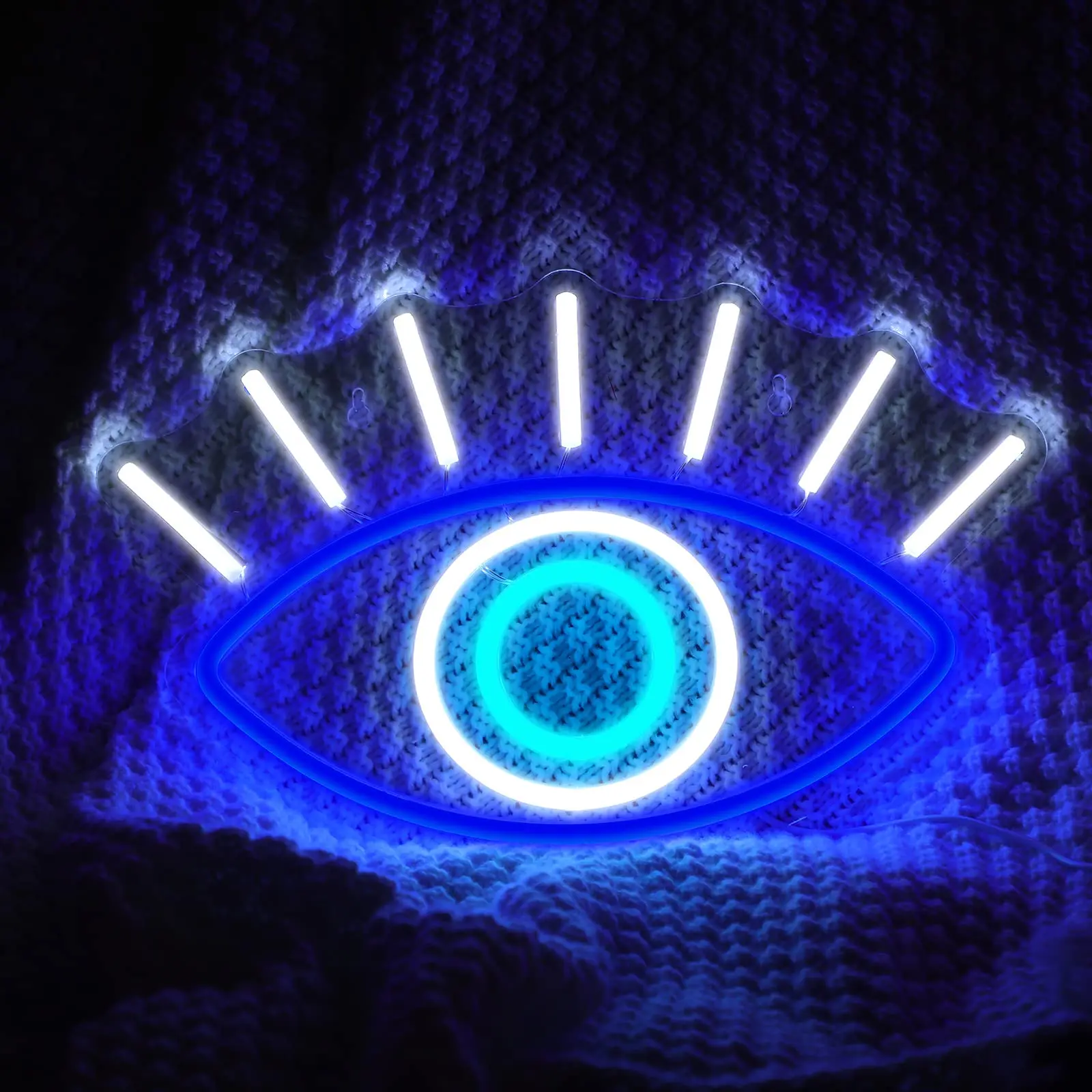 

Evil Eyes Neon Sign LED Light Signs Wall Decor USB Powered Neon Wall Signs Blue White Evil Eye Sign Decor for Bedroom