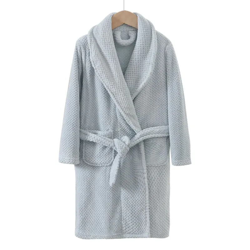 Winter Flannel Thick Robes Towel Pajamas Gown Mom Dad Family Home Clothes Boys Girls Bathrobes