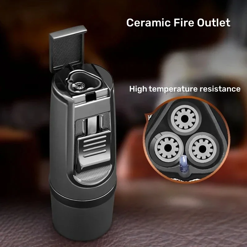 

JOBON Metal Butane Gas Turbo Lighter Outdoor Windproof Blue Flame Torch High Pressure Jet Cigar BBQ Jewelry Welding Tool